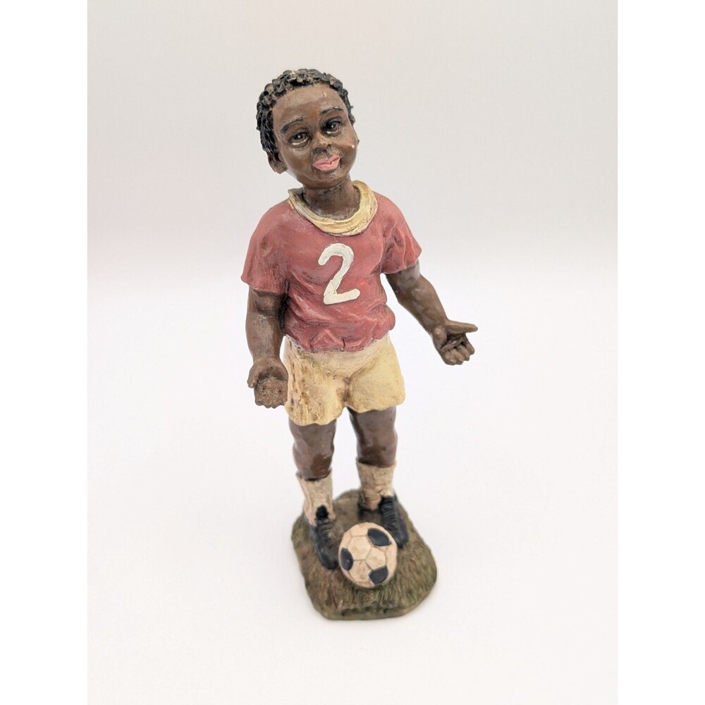 Vintage Albert Price 1993 African American Boy Soccer Player Figurine 6" Resin